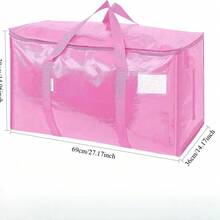 Heavy-Duty Storage Bags, Waterproof Extra-Large Totes With Reinforced Handles, Double Zippers, Foldable For Clothing & Blankets - Multicolor - View 15