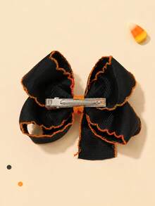 2 kẹp tóc nơ vải kẻ caro đen trắng Halloween, kẹp tóc nơ thêu chữ Boo, phụ kiện tóc thời trang cho trẻ em, quà tặng lễ hội Carnival - Nhiều màu - Xem 9
