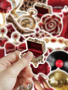 50pcs Golden Millennium Stickers For Adults Teens Sticker Enthusiasts Scrapbooking Journaling Laptops Skateboards More, Add A Fun Touch To Your Devices! - A - View 7