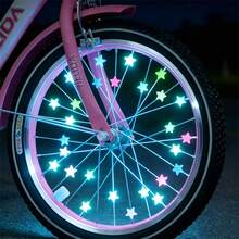 36pcs Glow Star Bicycle Spoke Beads & Night Glow Valve Caps Set, Colorful Bicycle Wheel Hub Decoration Accessories, Suitable For Night Riding, Fun Outdoor Cycling Decor For Kids And Adults Bicycles, Cool Summer Holiday Gift - Multicolor - View 2