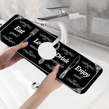 1pc Sink Faucet Water Absorbent Mat, Drainage Mat, Suitable For Kitchen, Bathroom Sink, Countertop, Drainage Mat, Diatomaceous Earth Material, Cuttable, Quick Drying Mat - Multicolor - View 10