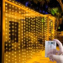 1pc LED Curtain Light, 1.5m/4.92ft, 2m/6.56ft Waterfall Light, Wreath Light, Fairy Tale Light For Room Decor, Display Window, Garden, Wedding, New Year, LED Fairy Tale Light, Gift - Battery-operated Curtain Lights - View 7