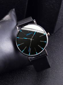 4/5pcs Casual Ultra-Thin Dial Men's Watch Set With Faux Bullet Jewelry, Best Gift Choice For Boyfriend/Father/Friend - Black - View 8