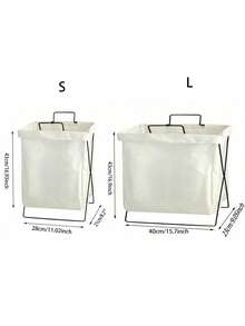1pc Large Capacity Collapsible Laundry Basket Portable Dirty Clothes Hamper With Handles, Space Saving Foldable Storage For Bedroom, Bathroom, Travel, Dorm, Camping, Car, Office, Mother's Day Gift, Sturdy Reusable Multi-Use Laundry Hamper - White - View 7
