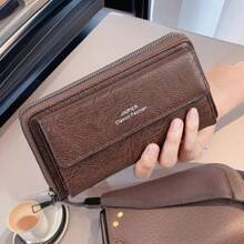 Dompet Pop-Up Modis, Tempat Kartu Anti-Pencurian Kulit PU Motif Jerami, Slot Kartu Kulit Sintetis Serat Ultra Halus Serat Karbon, Sarung Kartu Bank Logam Pemblokir RFID, Dompet Koin - Hitam - View 10