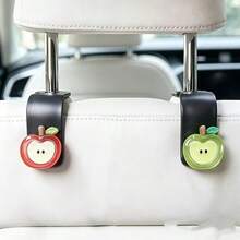 2pcs Upgraded Thickened Car Seat Hooks... Fresh Red And Green Apple... Three-Dimensional Hanging Ornament... Multi-Functional Car Backseat Hook For Hanging Bags, Umbrellas, And Interior Decoration - Apple - View 3