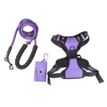 BVEOYPET 3pcs Adjustable Purple Dog Harness And 1.5m Leash Set, Black Mesh Puppy Essentials, Dog Accessories And Supplies, Suitable For Medium And Large Dogs Daily Walking - Multicolor - View 11