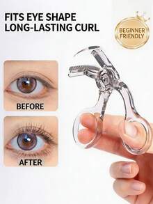 2/1pc Professional Toothed Eyelash Curler For Natural Curl And Long-Lasting Hold, Wide Angle Lash Curler And Shaping Tool, Suitable For Home Or Salon Use - Essential Makeup Beauty Tool, Suitable For Beginners, Eyelash Curling Tool - Multicolor - View 2