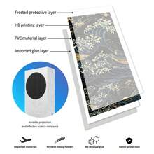 Vintage Art Wave Theme Stickers For Xbox Series S Console And Dual Controllers, Premium Vinyl Decals, Scratch-Resistant, Waterproof, Easy Removal Without Residue - View 8