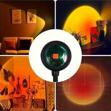 1pc USB Powered RGB Sunset Projection Lamp, Flexible Gooseneck Atmosphere Night Light, Multi‑Color Rainbow Projector Light For Bedroom Selfie Photography Home Party Decor Gift - Multi-color light - View 9