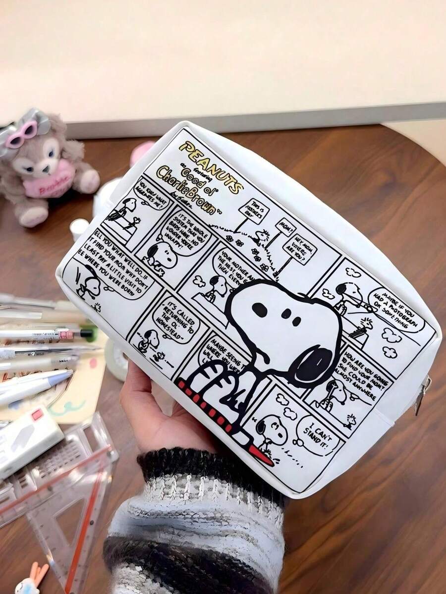 1PC Snoopy Theme Multi-Purpose Storage Bag, Portable Storage Bag For School And Commuting, Can Be Used As Pencil Case, Makeup Bag, Miscellaneous - Multicolor - View 1