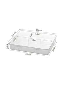 1pc 4-Compartment Transparent Storage Box, Suitable For Jewelry, Hair Accessories And Hair Clips, Practical Dust-Proof Desktop Organizer - Multicolor - View 10