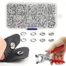 kit de Alicate Aplicador Para Botao De Metal De Pressao Roupa Bebe C/ 150 unidades 9,5 mm botões de roupas - Vermelho - Visão 5
