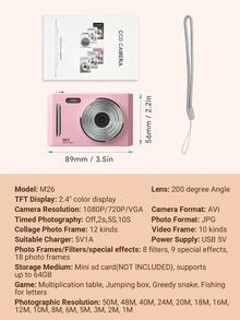Teckwe Digital Camera, CCD Camera For, Shoot Digital Cameras With 16X Digital Zoom Anti Shake, Lightweight Design, Fashionable, Reliable Performance,Compact Portable Small Gift For Boys Girls Students - Camera - View 6