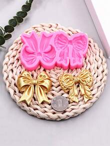 1pc Pink Liquid Silicone Bow Mold, Handmade DIY Chocolate Cake Decoration Baking Mold, Super Light Clay Making Mold, Resin Accessories Decoration Mold, Plaster Aromatherapy Tablet Making Mold - View 12