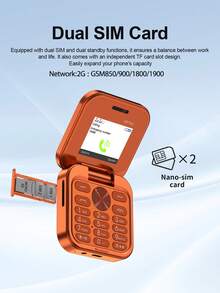 SERVO I17 Pro Mini 折疊手機 1.77 吋螢幕 雙 SIM 卡槽 FM 收音機 2G GSM 按鍵迷你手機 - 藍色 - 查看 7