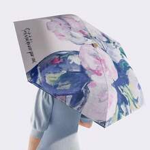1PC Oil Painting Parasol, 5-Fold 6-Rib Umbrella, Sun Protection, Ultra-Light Small Foldable, Rain And Sun Capsule Umbrella, Advertising Umbrella - Multicolor - View 7