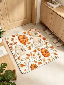 1PC Pumpkin Diatomite Absorbent Welcome Doormat, Christmas Halloween Decor Rug, Multi‑Purpose Mat For Stovetop, Coffee Station, Water Bar Counter, Indoor & Outdoor Front Door, Kitchen Home Decor Area Floor Mat - Multicolor - View 14
