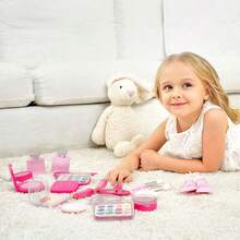 Set Mainan Rias Wajah Simulasi untuk Anak Usia 3+, Perlengkapan Kecantikan Kosmetik Palsu untuk Anak Perempuan, Mainan Bermain Peran Rias Wajah Tiruan, Hadiah Ulang Tahun Ideal untuk Anak Perempuan Kecil - MultiWarna - View 4