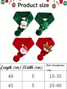Custom Knitted Winter Pet Christmas Scarf With Pom Pom, Soft & Warm Cat Dog Shawl, Red & Green Color With White Trim, Machine Washable Filling, Suitable For Small & Medium Pets, New Year Pet Neck Accessory, Cat Christmas Decoration - Multicolor - View 5