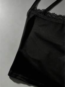 Women's Casual Elegant Sexy Commute Summer Backless Criss-Cross Strap Top, Back To School Outfit Black - Black - View 5