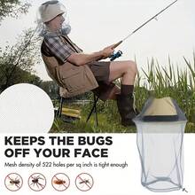 Set 3 buah (1 Kelambu dengan Masker Wajah dan 2 Pengait) Kelambu Serangga Tugas Berat, Jaring Halus Dapat Menghalangi Serangga, Ideal untuk Topi, Memancing dan Berburu - Mencegah Nyamuk, Lalat dan Serangga Terbang Kecil Masuk - Sempurna untuk Berkemah - MultiWarna - View 8
