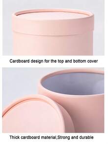 1 Pc Solid Color Gift Boxes, Round Boxes With Preserved Flowers Or Floral Arrangements, Perfect For Halloween Gifts, Autumn Home Decor, And Christmas Gifts - Multiple Styles - View 3