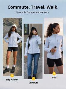 CAMEL CROWN Women's Hooded Softshell Jacket, Outdoor Fashionable & Comfortable, Water-Resistant, Durable, Lightweight, Suitable For Hiking & Climbing - Distant Mountain Blue - View 9