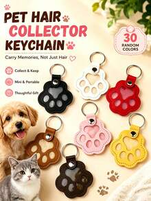 30pcs Pet Hair Memorial Keychain - Cute Paw Print Design With Storage Space For Dog/Cat Hair, Pet Owner Keepsake, Unique Gift Idea - 30Pcs Of Random Colors - View 3