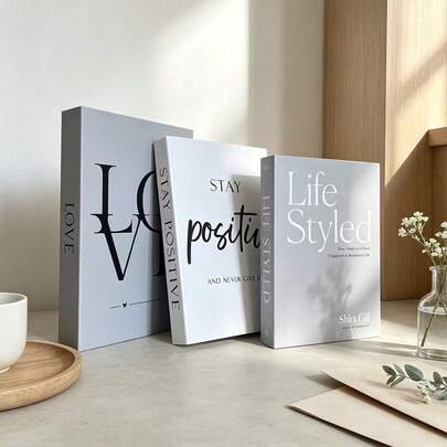 2/3pcs Home Fashion Realistic Book Decor, Luxury Decorative Books, Living Room Decor, Home Decor, Coffee Table Books, Modern Fashion Decorative Books, Stackable Display Books, Hotel Decor, Gift