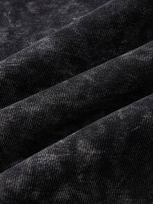 Shwiy Men's Autumn Hooded Cardigan Pink Towel Embroidery Puzzle Pattern Streetwear Casual Style Double Zipper Jacket - Black - View 7