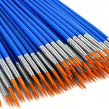 20/50Pcs Nylon Pointed & Flat Head Paint Brushes, Suitable For Gouache/Watercolor/Acrylic Paints, Small Size For Outlining, Sketching, Doodling - Sets - View 11