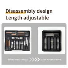 Adjustable Kitchen Drawer-Organizer Tray Cutlery Storage Box Utensil Divider 8 G - UK-l430701 - View 4