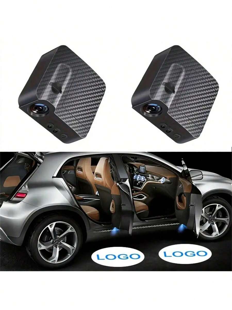 2pcs Car Door Welcome Light LED High Definition Projection Lamp Decoration - 2pcs - View 1