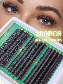 Pacote com 280 Peças (60D+80D+100D) Cachos de Cílios D-Curl – Macios e Fofos, DIY Amigável para Iniciantes, Naturais e Duradouros, Portáteis e Reutilizáveis. Perfeito para Uso Diário, Festas, Viagens, Carnavais, Festivais de Música e Muito Mais! - D - Visão 5