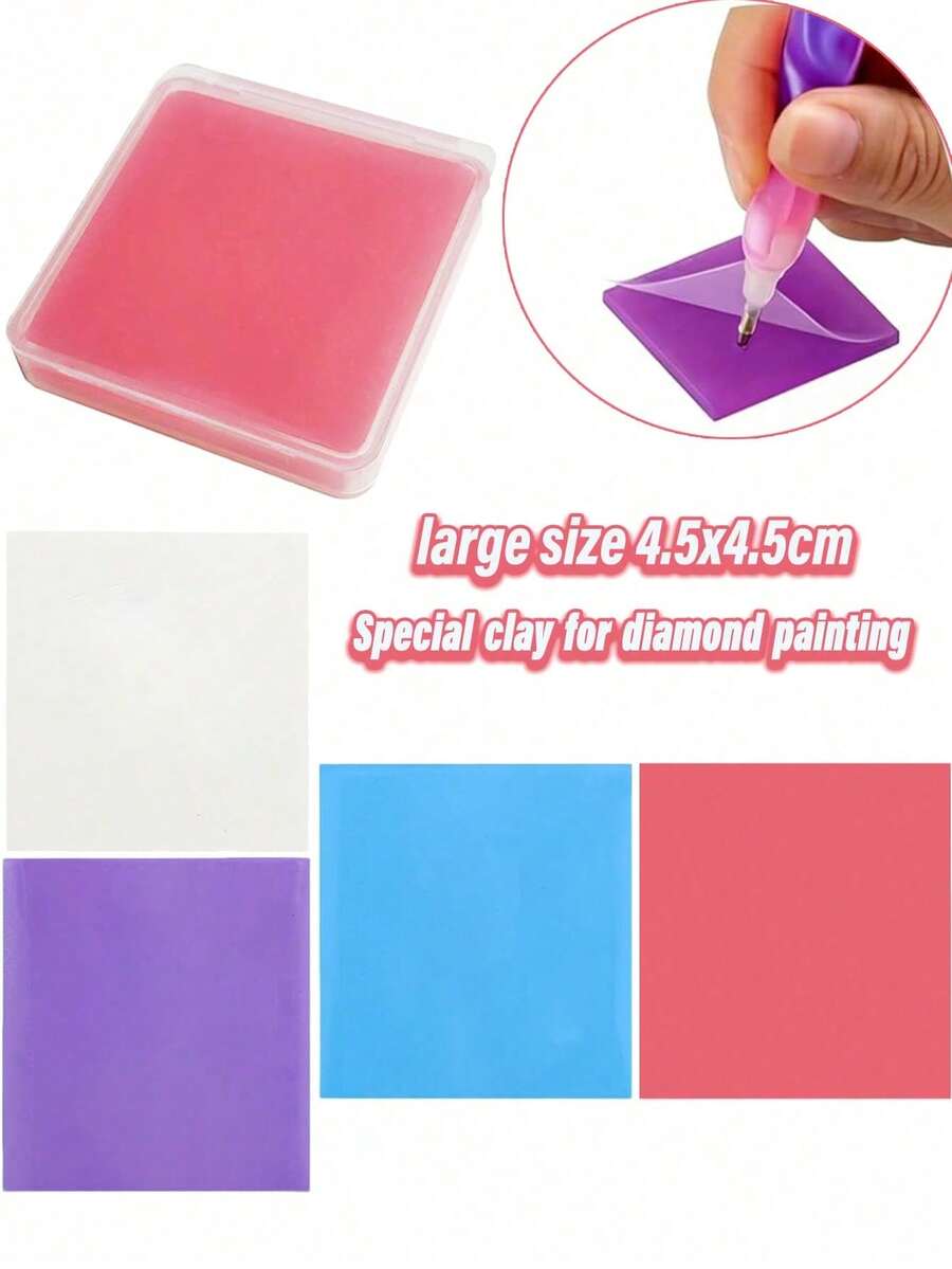 1pc Large Diamond Painting Wax - Strong Adhesion, Comes With Storage Box, Suitable For Home Craft Activities And Personal Leisure Time Diamond Painting Accessories And Tools - A - View 1