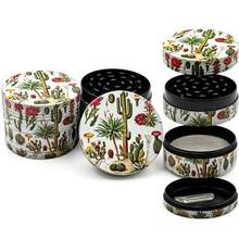 Premium Zinc Alloy Grinder -50mm UV Printed Exotic Desert Cactus Pattern Print, Efficient Spice Grinder, Vanilla Crusher, Suitable For Daily Use, Exquisite Gift For Men And Women, Christmas Gift Choice, Best Gift Option - View 4