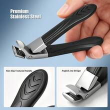 Stainless Steel Curved-Edge Nail Scissors With A Non-Slip Plastic Handle Design, Suitable For Daily Trimming Of Fingernails And Toenails, A Compact Nail Grooming Tool For Both Professional Nail Salons. Features A Sharp And Smooth Cutting Edge - Black - View 4