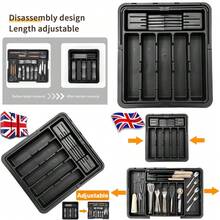 Adjustable Kitchen Drawer-Organizer Tray Cutlery Storage Box Utensil Divider 8 G - UK-l430701 - View 3
