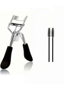 3pcs Stainless Steel Eyelash Curler Set, Includes Eyebrow Tools: 1 Eyelash Curler, 2 Eyelash Rollers, Double-Ended Angled Eyebrow Brush, Eyelash Comb Separator, Eyebrow Brush, Silicone Replacement Pads, Suitable For Eyelash And Eyebrow Care - Black - View 10