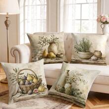 4pcs/1pc Vintage Still Life Fruit & Vegetable Pattern Pillow Case, Single-Sided Printed Pillow Case, Suitable For Living Room, Bedroom, Home Decor, All-Season Pillow Case - Multicolor - View 8