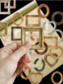 50pcs Hollow Frame Stickers For Decorating Planner, Diary, Scrapbook, Notebook, Suitcase, Guitar, Skateboard, Manual, Tablet, Water Bottle, Phone - Hollow-out Frame - View 5