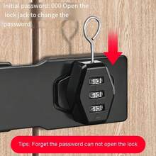 1pc Combination Padlock, Security Lock, Metal 3-Digit 3-Inch Combination Lock, Suitable For Cabinets, Wardrobes, Pet Doors, Mailboxes, Drawers - CC - View 3