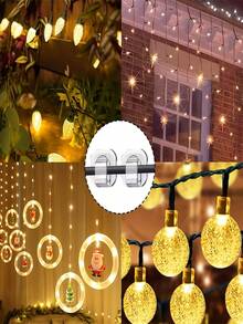 72pcs Outdoor Light Clips For Hanging Lights, Outdoor String Lights & Garden Balcony Supplies - Durable Plastic Clips For Home, Party Decorations, Christmas Light Hooks, Decorative Lighting, Secure Clips - White - View 4