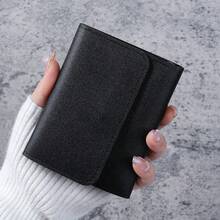 Minimalist Short Women's Wallet Student Ticket Holder Multifunctional Card Holder Coin Purse Tri-Fold Ultra-Thin Smooth Surface Wallet - Multicolor - View 11