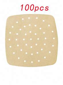 300pcs Square Perforated Air Fryer Baking Paper Liners, Natural Non-Stick Heat-Resistant Parchment Paper Baking Mats, Suitable For Oven Baking, Fried Chicken, French Fries, Pizza, Kitchen Baking Supplies, Back To School And Holiday Cooking Essentials [200/100pcs] - Multicolor - View 15