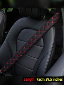 1pc Embroidered Fabric Car Seat Belt Shoulder Pad, Breathable Extended Protective Cover, Suitable For Cars And Trucks, Available In 30cm, 50cm, 75cm Lengths, Comfortable Car Interior Safety Accessory - Multicolor - View 4