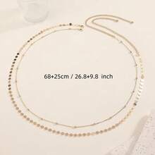 Adjustable 68+25cm Extended Chain:Fits Various Waist Sizes, Can Be Worn As Waist Chain Or Long Necklace, 2‑In‑1 Use - Gold - View 10