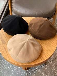 Women's Autumn/Winter Vintage Beret, Multi-Functional Letter Print, Slim Fit, Octagonal Hat, Pumpkin Hat - Multicolor - View 3