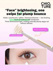 CHIOTURE Pensil Eyeshadow Dua Ujung, Cairan Pencerah Berkilau dan Hasil Akhir Matte Alami Tanpa Riasan, Mencerahkan Lipatan Kelopak Mata & Menggambar Garis Bulu Mata Bawah, Pensil Serbaguna 2-in-1, Ramah untuk Pemula - #03 Kilauan Emas - View 6